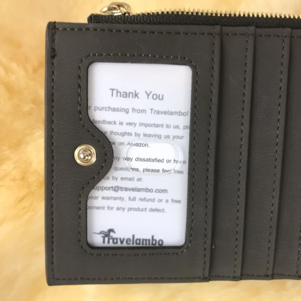 Grey Vegan leather Travelambo Wallet